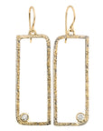 Floating Square Hoops with Diamonds - 22k/18k Gold, Oxidized Silver + Reclaimed Diamonds