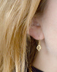 Petite Tree Charm Hook Earrings - 18k Yellow Gold