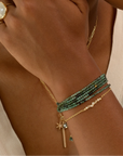 Sakota Emerald Wrap Bracelet - Necklace - 14k Yellow Gold / Regular / 34" - KMJ Anne Sportun Jewelry - Bracelet