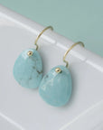 Turquoise Drop Earrings - 18ky Gold + Turquoise