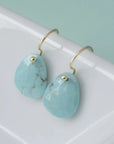 Turquoise Drop Earrings - 18ky Gold + Turquoise - KMJ Anne Sportun Jewelry - Earrings