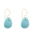 Turquoise Drop Earrings - 18ky Gold + Turquoise - KMJ Anne Sportun Jewelry - Earrings