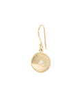 Hammered 10mm Disc Diamond Earrings - 18k Yellow Gold