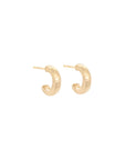 Hammered Chubby Hoop Earrings - 18k Yellow Gold
