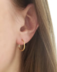 Small Hammered Open Hoop Earrings - 18k Yellow Gold - KMJ Anne Sportun Jewelry - Earrings