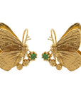 Duke of Burgundy Butterfly Cluster Hook Earrings - 22k Gold over Sterling Silver