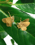 Duke of Burgundy Butterfly Cluster Hook Earrings - 22k Gold over Sterling Silver