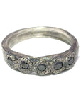Black Diamond Bubble Band - Oxidized Sterling Silver + Black Diamonds