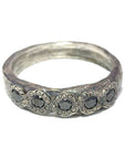 Black Diamond Bubble Band - Oxidized Sterling Silver + Black Diamonds - KMJ Zanny Jewelry - Rings