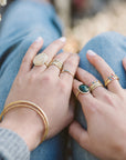 Set of Three Gold Hammered Bangles - 18k Yellow Gold / Medium - 57x66mm / 196mm Around - KMJ Anne Sportun Jewelry - Bracelet