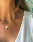 Floating Trillion Necklace - 18k Gold + Diamonds