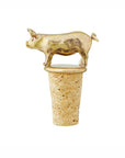 Pig Brass & Cork Bottle Stopper