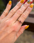 Exceptional Ruby Small Stone Ring - 18ky/14kw/14kr Gold + Oxidized Silver