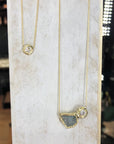 Moon & Stars Pendant - 14k Gold, Aquamarine + White Sapphire - KMJ Emilie Shapiro Fine Jewelry - Necklaces