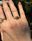 Rough Cognac Diamond Ring - 14ky Gold + Oxidized Silver - KMJ Variance Objects Jewelry - Rings