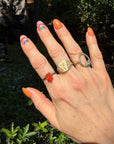 Mexican Fire Opal Ring - 18ky Gold, 14k Yellow, Rose + White Gold - KMJ Variance Objects Jewelry - Rings