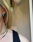 Arizona Turquoise Hook Earrings - 18ky Gold, 14k Yellow, Rose + White Gold - KMJ Variance Objects Jewelry - Earrings