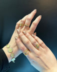 Crown Shadow Band -18ky Gold, 14kpw + VS Diamonds - KMJ Kate Maller Jewelry Jewelry - Bridal