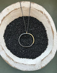 Turning Aspen Necklace - 18k gold, Oxidized Silver + Reclaimed Diamonds