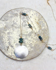 Larken Necklace - Black Oxidized Chain + Moss Aquamarine - KMJ James & Jezebelle Unclassified