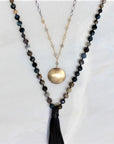 Gigi Necklace - 14k Gold-Fill, Oxidized Silver + Labradorite