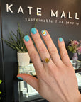 1.75ct Yellow Shield Rosecut Diamond + VS Accents - 18ky/18kpw + Diamonds - KMJ Kate Maller Jewelry Jewelry - Rings