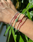 Pink Opal + Tourmaline Beaded Bracelet