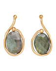 Saturn Labradorite Bronze Earring - Labradorite + Bronze