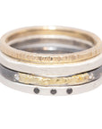 Jane Stacker Set - 22k/18k/14ky Gold, Bright/Oxidized Silver, and Diamonds