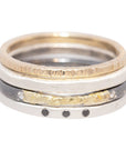 Jane Stacker Set - 22k/18k/14ky Gold, Bright/Oxidized Silver, and Diamonds - KMJ Kate Maller Jewelry Jewelry - Rings