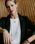 Sol Burst Necklace - Salt + Pepper Diamonds on Oxidized Silver Chain - KMJ Kate Maller Jewelry Jewelry - Necklaces