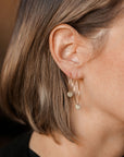 Easy Breezy Hoops with Dusted Discs, Medium - 22k/18k Gold, Oxidized Silver - KMJ Kate Maller Jewelry Jewelry - Earrings