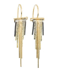 Mini Decidedly Deco Earrings - 22k/18k Gold, Oxidized Silver