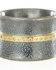 Twilight Band 2 - 18k Gold, Oxidized Silver + Diamonds - KMJ Kate Maller Jewelry Jewelry - Rings
