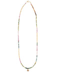 Dahlia Necklace - 14k Gold + Watermelon Tourmaline