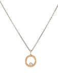 18k Rose Gold Petite Turning Aspen Charm Necklace - 18k/14k Gold, Oxidized Silver + VS White Diamond - KMJ Kate Maller Jewelry Jewelry - Necklaces