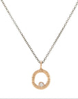 18k Rose Gold Petite Turning Aspen Charm Necklace - 18k/14k Gold, Oxidized Silver + VS White Diamond - KMJ Kate Maller Jewelry Jewelry - Necklaces