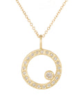 18ky Gold Everyday Scattered Diamond Pendant on 14k Gold Chain - 18k/14k Gold + VS White Diamonds