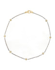 Dusted Tiny Dot Station Bracelet - 22k/18k Gold, Oxidized Silver