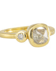 1.02ct Cushion Shaped Rosecut Clear Diamond - 18ky + VS Accent - KMJ Kate Maller Jewelry Jewelry - Rings