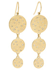 18k Triple Drop Scattered Diamond Earrings - 18ky Gold + VS Diamonds - KMJ Kate Maller Jewelry Jewelry - Earrings