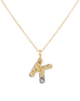 Alphabet Necklace 2.0 on 14ky Gold Chain - 22ky, 18ky, Oxidized Silver + VS Diamond