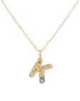 Alphabet Necklace 2.0 on 14ky Gold Chain - 22ky, 18ky, Oxidized Silver + VS Diamond - KMJ Kate Maller Jewelry Jewelry - Necklaces