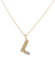 Alphabet Necklace 2.0 on 14ky Gold Chain - 22ky, 18ky, Oxidized Silver + VS Diamond - KMJ Kate Maller Jewelry Jewelry - Necklaces