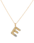 Alphabet Necklace 2.0 on 14ky Gold Chain - 22ky, 18ky, Oxidized Silver + VS Diamond