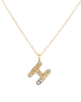 Alphabet Necklace 2.0 on 14ky Gold Chain - 22ky, 18ky, Oxidized Silver + VS Diamond - KMJ Kate Maller Jewelry Jewelry - Necklaces