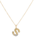 Alphabet Necklace 2.0 on 14ky Gold Chain - 22ky, 18ky, Oxidized Silver + VS Diamond - KMJ Kate Maller Jewelry Jewelry - Necklaces