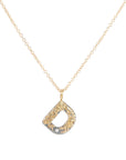Alphabet Necklace 2.0 on 14ky Gold Chain - 22ky, 18ky, Oxidized Silver + VS Diamond - KMJ Kate Maller Jewelry Jewelry - Necklaces