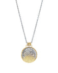 Sun Rays Round Pendant Necklace - 22k/18k/14k Gold, Oxidized Silver + VS White Diamonds - KMJ Kate Maller Jewelry Jewelry - Necklaces