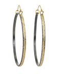 Chelsea Hoops - Large - 22k/18k Gold + Oxidized Silver